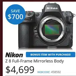 Vistek Z 8 Full-Frame Mirrorless Body offer