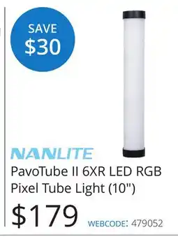 Vistek PavoTube II 6XR LED RGB Pixel Tube Light (10) offer