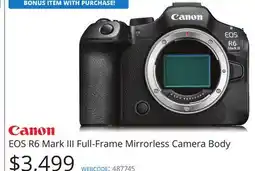 Vistek Canon EOS R6 Mark III Full-Frame Mirrorless Camera Body offer
