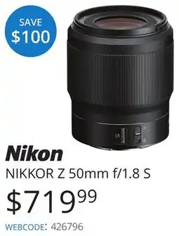 Vistek NIKKOR Z 50mm f/1.8 S offer