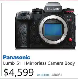 Vistek Panasonic Lumix S1 II Mirrorless Camera Body offer