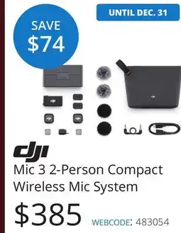 Vistek Mic 3 2-Person Compact Wireless Mic System offer