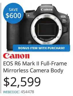Vistek EOS R6 Mark II Full-Frame Mirrorless Camera Body offer