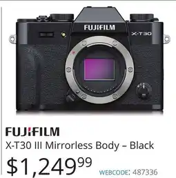 Vistek X-T30 III Mirrorless Body-Black offer