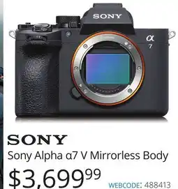 Vistek Sony Alpha α7 V Mirrorless Body offer