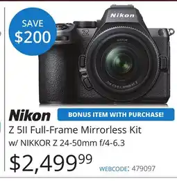 Vistek Nikon Full-Frame Mirrorless Kit w/NIKKOR Z 24-50mm f/4-6.3 offer