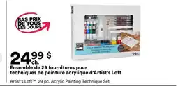 Michaels Ensemble de 29 fournitures pour techniques de peinture acrylique d'Artist's Loft offer