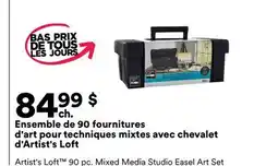 Michaels Ensemble de 90 fournitures d'art pour techniques mixtes avec chevalet d'Artist's Loft offer