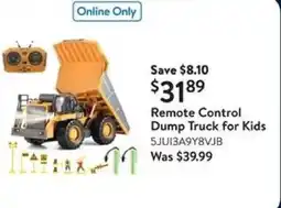 Walmart Remote Control Dump Truck for Kids offer
