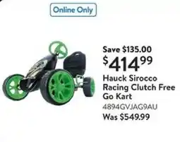 Walmart Hauck Sirocco Racing Clutch Free Go Kart offer