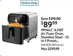 Walmart WHALL* 6.2QT Air Fryer Oven, Stainless Steel - 12- in-1 Preset... offer