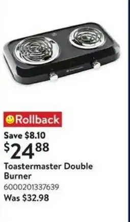 Walmart Toastermaster Double Burner offer