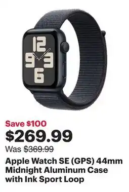 Best Buy Apple Watch SE (GPS) 44mm Midnight Aluminum Case with Ink Sport Loop offer