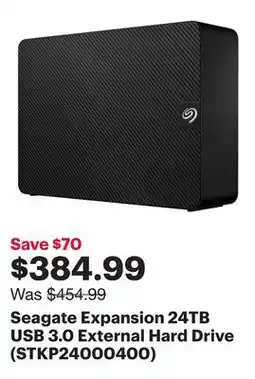 Best Buy Seagate Expansion 24TB USB 3.0 External Hard Drive (STKP24000400) offer