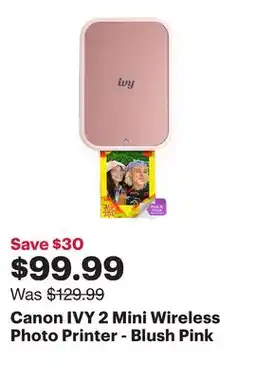 Best Buy Canon IVY 2 Mini Wireless Photo Printer - Blush Pink offer