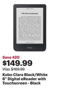 Best Buy Kobo Clara Black/White 6 Digital eReader with Touchscreen - Black offer