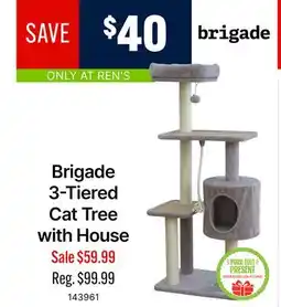 Ren’s Pets Depot Brigade 3-Tiered Cat Tree with House offer