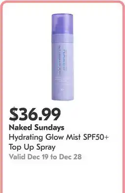 Pharmaprix Hydrating Glow Mist SPF50+ Top Up Spray offer