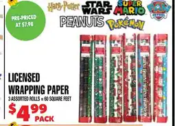 Len's Mill Stores Licensed Wrapping Paper offer