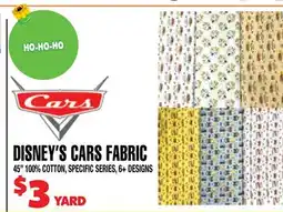 Len's Mill Stores Disney's Cars Fabric offer