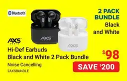 Visions Electronics AXS Hi-Def Earbuds Black and White 2 Pack Bundle offer