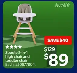 Walmart Zoodle 2-in-1 high chair and toddler chair offer