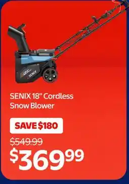 Walmart SENIX 18 Cordless Snow Blower offer