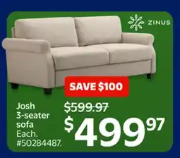 Walmart Josh 3-seater sofa offer