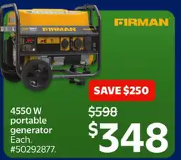 Walmart 4550 W portable generator offer