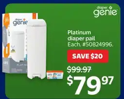 Walmart Platinum diaper pail offer