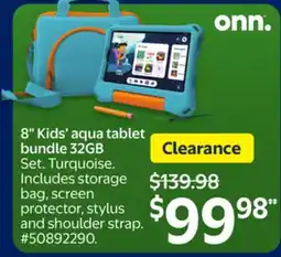 Walmart onn. 8 Kids' aqua tablet bundle 32GB offer