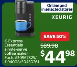 Walmart K-Express Essentials single-serve coffee maker offer