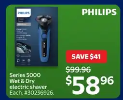 Walmart Philips Series 5000 Wet & Dry electric shaver offer