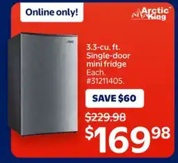 Walmart Arctic King 3.3-cu. ft. Single-door mini fridge offer