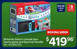 Walmart Nintendo Switch console plus Sports game and leg strap bundle offer