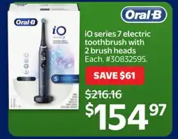 Walmart iO series 7 electric toothbrush with 2 brush heads offer