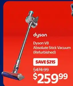 Walmart Dyson V8 Absolute Stick Vacuum (Refurbished) offer