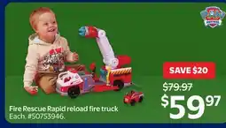 Walmart Fire Rescue Rapid reload fire truck offer