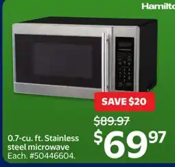 Walmart 0.7-cu. ft. Stainless steel microwave offer