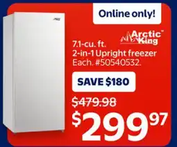 Walmart Arctic King 7.1-cu. ft. 2-in-1 Upright freezer offer