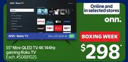 Walmart 55 Mini-QLED TV 4K144Hz gaming Roku TV offer