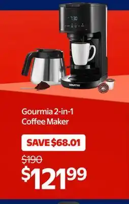 Walmart Gourmia 2-in-1 Coffee Maker offer