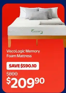 Walmart ViscoLogic Memory Foam Mattress offer