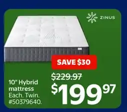 Walmart 10 Hybrid mattress offer