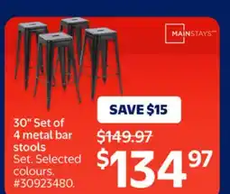 Walmart 30 Set of 4 metal bar stools offer