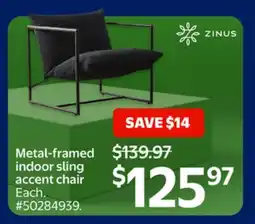 Walmart Metal-framed Indoor Sling Accent Chair offer