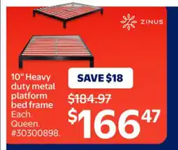Walmart 10 Heavy duty metal platform bed frame offer