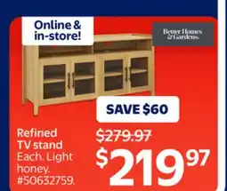 Walmart Refined TV stand Each. Light honey offer
