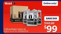 Walmart Full synthetic motor oil offer
