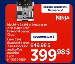 Walmart Luxe Café Essential Series 2-in-1 espresso and coffee machine offer